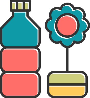 su şişesi simge vektör çizim