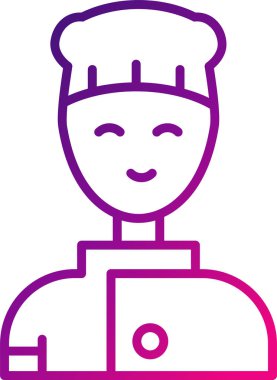 Şef. Web simgesi basit illüstrasyon 