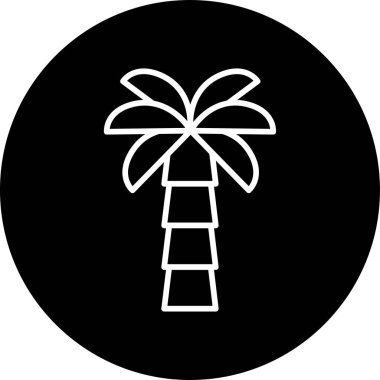Palmiye ağacı ikonu vektör illüstrasyonu