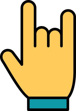 Kaya El Hareketi Modern Simge, Beyaz Arkaplanda Vektör İllüstrasyonu 