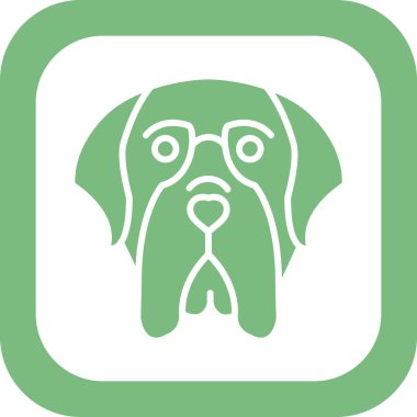İngiliz Mastiff köpek baş ikonu vektör illüstrasyonu