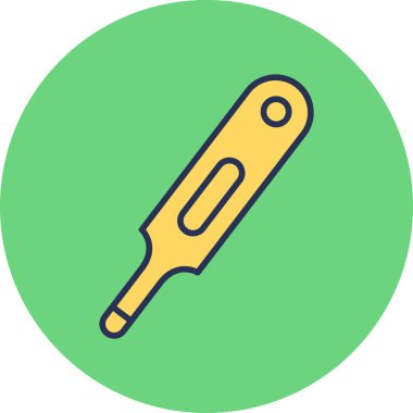 düz termometre ikon vektör çizimi