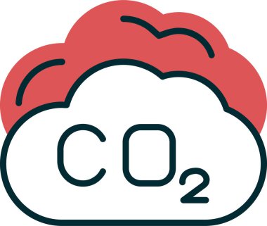 Karbondioksit. Web simgesi basit illüstrasyon