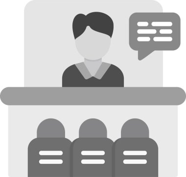 Ana hatlı biçim vektör illüstrasyon tasarımında konferans simgesi