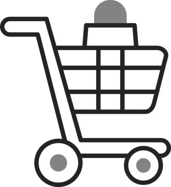 Alışveriş arabası ikon vektör illüstrasyonu