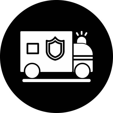 Polis Van simgesi vektör illüstrasyonu