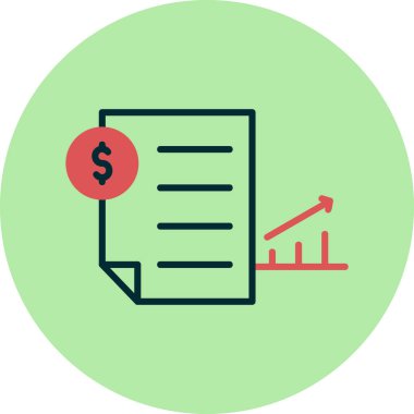 Ekonomi raporunun vektör illüstrasyonu simgesi 