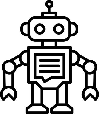 Chatbot, robot simgesi, vektör illüstrasyonu