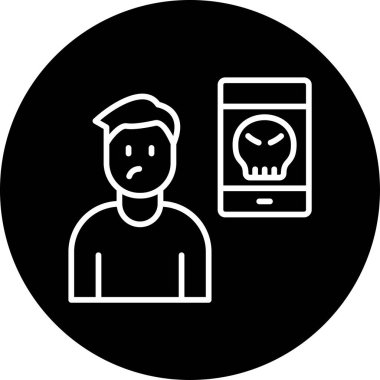 Siber zorbalık web simgesi vektör illüstrasyonu