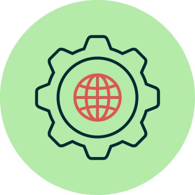 global internet ağı. Web simgesi basit illüstrasyon