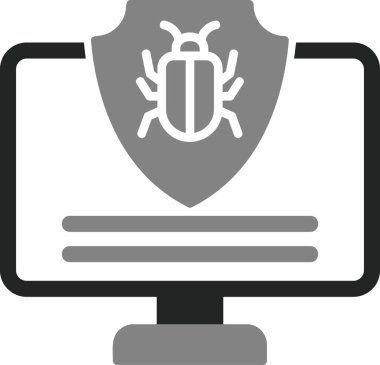 Antivirüs web simgesi, vektör çizimi