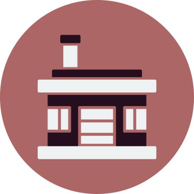 ev binası düz simge, vektör illüstrasyonu 