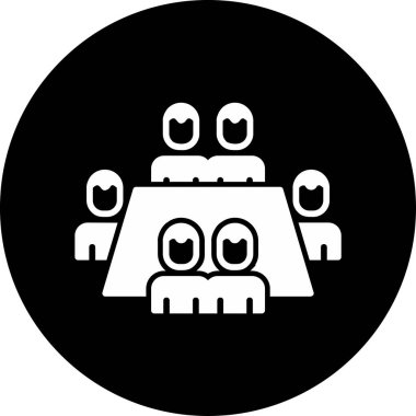 Ana hatlı biçim vektör illüstrasyon tasarımında konferans simgesi