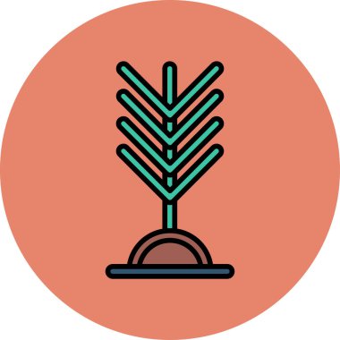 Porsuk ağacı. Web simgesi basit illüstrasyon