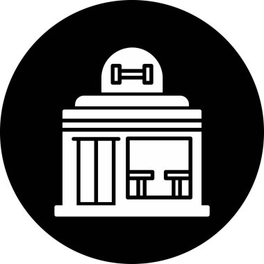 Spor salonu. Web simgesi basit illüstrasyon