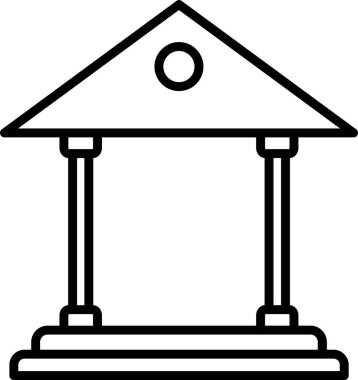 banka binası simgesi ana hat biçiminde