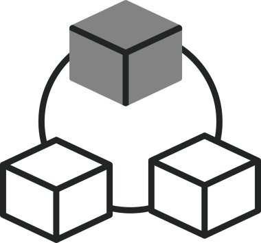 Bloklar simgesi, vektör illüstrasyonu