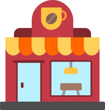 Kahve Dükkanı web simgesi, vektör illüstrasyonu