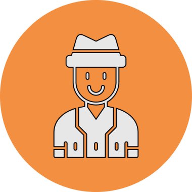 Şapkalı neşeli adam, neşeli avatar ikonu