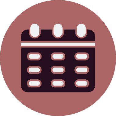 Minimalist bir tasarımda bir takvim simgesinin vektör illüstrasyonuName.