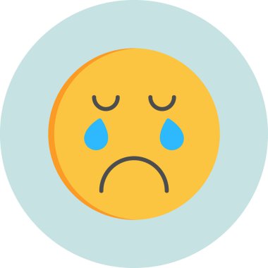 Ağlayan emoji. Web simgesi basit illüstrasyon