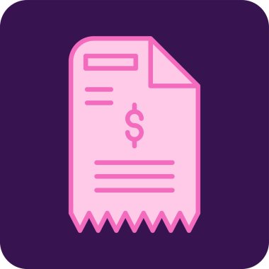 iş makbuzu simgesi, vektör illüstrasyonu