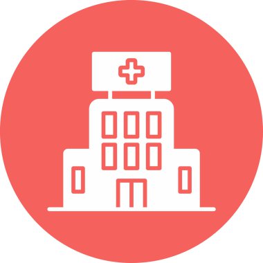 Hastane simgesi, vektör illüstrasyonu basit tasarım