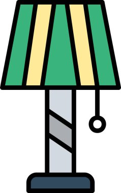 Masa lambası simgesinin vektör illüstrasyonu 
