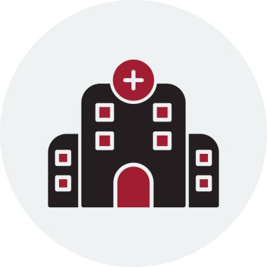 Hastane binası simgesi, vektör illüstrasyonu basit tasarım