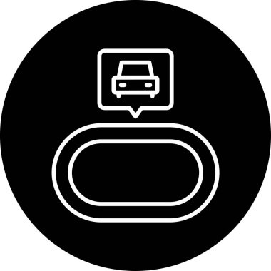 Vektör araba simgesi, temiz ve basit illüstrasyon.