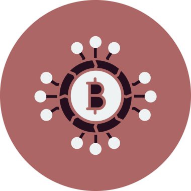 Soyut düz Kripto Para Birimi Bitcoin para vektör simgesi 