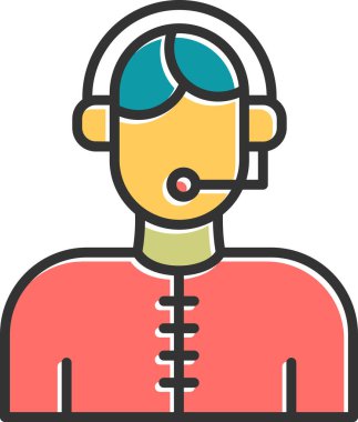 Operatör. Web simgesi basit illüstrasyon 