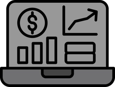 Kârlı bar tablosu vektör simgesi. 