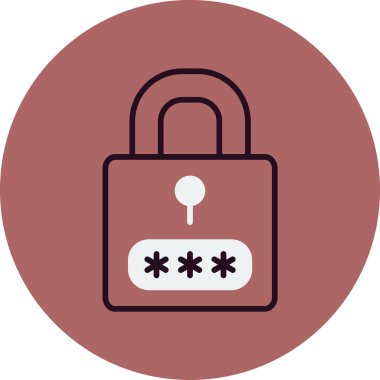 Korumalı parola simgesi, vektör illüstrasyonu basit tasarım