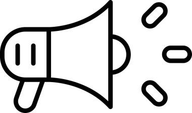 megafon hoparlörü simgesi, basit vektör illüstrasyonu 