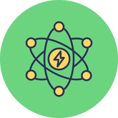 Atom Enerjisi Ağ ikonu vektör çizimi
