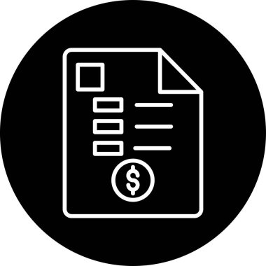 iş makbuzu simgesi, vektör illüstrasyonu