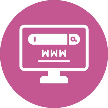 Bir vektör simgesinin soyut bir web arama temasını gösteren basit tasarımı.