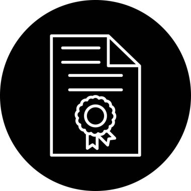 Sertifika. Web simgesi basit illüstrasyon 