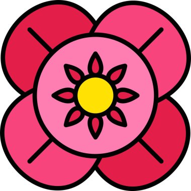 Bir karikatür çiçeğinin vektör çizimi