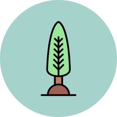 Eğilim biçimi izole edilmiş arkaplanda selvi ağacı simgesi