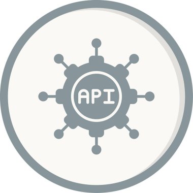 Özet biçiminde oluşturulan soyut vektör API için web arayüzü simgesi.