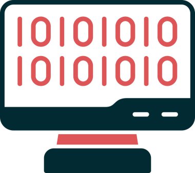 İkili Kod, Web simgesi basit illüstrasyon