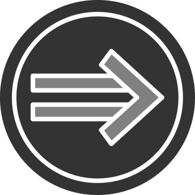 Sağ Ok simgesi, vektör illüstrasyonu 