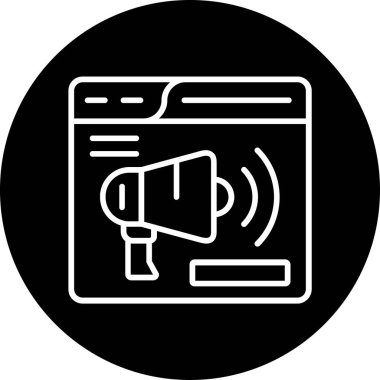 Reklam web simgesi basit vektör illüstrasyonu