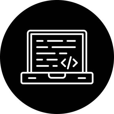 Kodlama ve Geliştirme konsepti simgesi, vektör illüstrasyonu basit tasarım