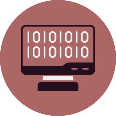 İkili Kod, Web simgesi basit illüstrasyon