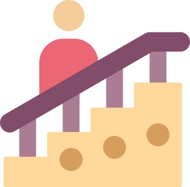 Yürüyen merdiven web simgesi, basit vektör illüstrasyonu