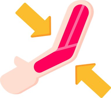 Katı El Simgesi Vektör İllüstrasyonu Beyaz Arkaplanda İzole Edildi