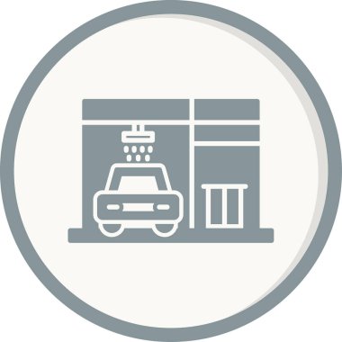 Araba yıkama. Web simgesi basit illüstrasyon